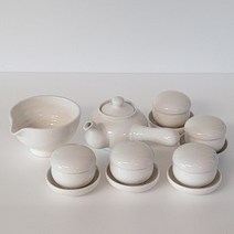 다기 백자 5인 다도세트 2 여주 전통수제품 단아하고 순백한 백자 다기세트 선물용 잔받침 잔뚜껑 고품격 다기세트, 본상품선택
