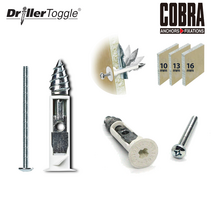 코브라 드릴러 토글 석고 보드 앙카 석고보드용 토글러 TV 스크린 계단 난간 설치 고정, 1.360SE(나일론53mm 2개입)