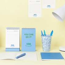 스프링제본 스터디플래너 스탠드형 디데이 체크 100 데이즈 챌린지 플래너, 블루
