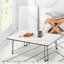 접이식 테이블 우드 화이트 하이그로시 다용도상 접이식밥상 미니술상 다과상 좌식1인 가벼운좌식상 땅콩형 직사각형 KC인증 1등급 LPM상판 100%국내제작 심플 깔끔한 테이블, 차차80_블랙마블테이블 900