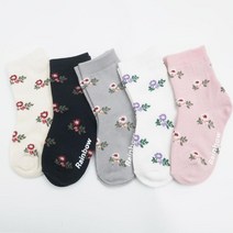 더베스트초이스 플라워 유아동 양말 5종 세트 2호~6호 3살~12살