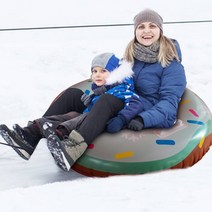 skiing ring with handle winter inflatable ski circle pvc 눈 썰매 타이어 튜브 아이 스키 패드 야외 스포츠 액세서리