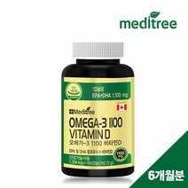 캐나다직수입 메디트리 오메가3 1100 비타민D 6개월분 1병, 단품, 단품