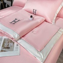 가벼운 럭셔리 침구세트 시원한 여름이불 냉장고이불 부드러운 실크이불, H 핑크