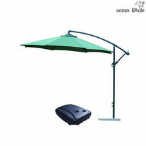 Ocean Whale 초대형 가든 원형 파라솔 + 물통 받침대 세트, 그린+물통 받침대