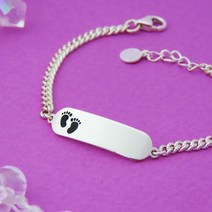 미아방지목걸이 미아방지팔찌 실버 스틱 발자국 아기목걸이 아기팔찌 백일선물 돌선물 조카선물 은제품 미아방지, 팔찌, 팔찌앞면추가