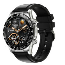 스마트 워치/블루투스 통화/음악 재생/남녀 공용/안드로이드 및 IOS 지원, 블랙 다이얼/블랙 스트랩