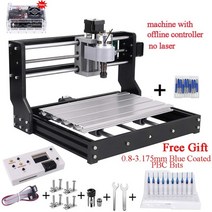 레이저각인기 레이저 마킹기 소형 미니 휴대용 인쇄기 3018 pro er11 diy 미니 cnc 조각 기계 pcb 밀링 머신 나무 라우터 레이저 조각 갈망 금속 블루 코팅 비트, 오프라인에서만, AU 플러그, 1개