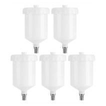 구리스건 전동 5X 600Ml 플라스틱 Hvlp 페인트 컵 냄비 Sata 분무기 커넥터 제트, 01 White