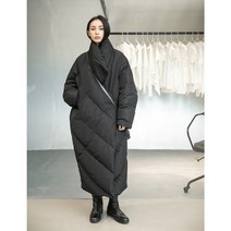 블랙 진짜 추운날 입어요 발목기장 맥시롱 패딩코트 오리털 롱파카 촬영 연예인