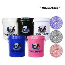 하이글로씨 세차 버킷 + 버킷 가드, 18L, 블랙(버킷, 가드)