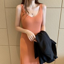 골지 민소매 나시 니트 롱원피스 봄패션