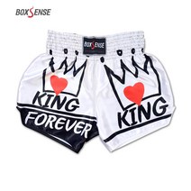 무에타이 바지 통기성 느슨한 인쇄 킥복싱 싸움 격투 짧은 mma 권투 반바지 의류 산다 싸움 격투