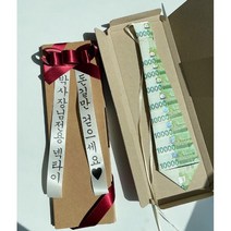 [COPACE]반전 용돈 넥타이 현금 박스 어버이날 부모님 생신 환갑 돈 이벤트 포장, 화환리본 - 네이비