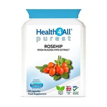 로즈힙 10000mg 60캡슐 V 정제 아님 퓨어스트 첨가물 . 품질 지원 부록 영국제 건강, 60 카운트(1개 팩)