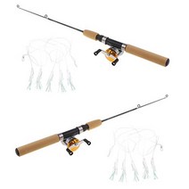 2 개팩 미니 아이스 낚시 막대와 릴 콤보 겨울 미끼 주조 막대 m 다이와 시마노 레이카