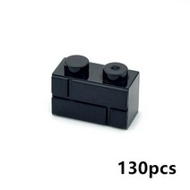 롱브릭타일 접착식파벽돌 파벽돌 DIY 빌딩 블록 벽 그림 벽돌 1x2 1x3 1x4 L 도트 교육 크리 에이 티브 건, 20 Black 1X2 130pcs