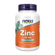 Now Foods 아연 50 mg 250 타블렛, 1개, 1개