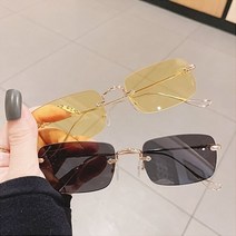 기타 바보사랑[파라폭스]초미니 알작은 무테 안경 얇은 코 브릿지 티타늄 안경테 패션 선글라스 블루라이트 차단