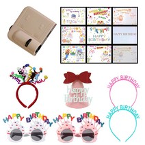 올리브파티 생일빔 미니빔 빔프로젝터 풀세트 생일안경 생일머리띠 생일모자 생일파티용품 세트, 피치모자