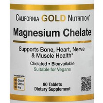 California Gold Nutrition 마그네슘 킬레이티드 90정, 1개