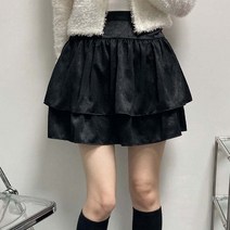 어반밤 여자 캉캉 프릴 뒷밴딩 새틴 미니 스커트