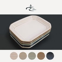 윤도자기 다인 팔각소접시 직사각 접시, 자황, 1개
