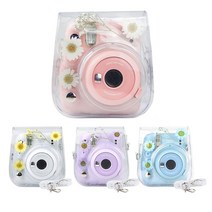 fujifilm mini 11 9 8 투명 케이스 보호 휴대용 가방 커버 포함 숄더 스트랩 보관 가방, 푸른