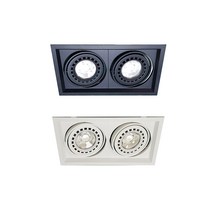 사각 멀티COB 2구 LED 파30 par30 매립 매입등 각도조절 램프일체형 다운라이트 40W KS제품 매장조명, 백, 전구(노란빛)
