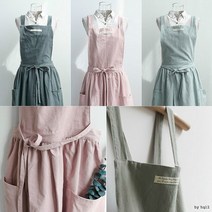 유치원 보육교사 원피스앞치마 어린이집 플레어앞치마 무지, 앞치마진그레이