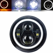 오토바이헤드라이트 7인치 led 헤드 라이트 오토바이 150W LED DRL 천사 눈 할리 혼다 야마하 지프 Lada Ni, 02 1PC headlight