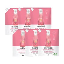 LG생활건강 메소드 핑크그레이프 주방세제 리필 1000ml 총 6개, 단품