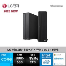 LG전자 데스크탑 12세대 I3 컴퓨터 Z80KV-AR23SV+WIN11 (I3-12100/8GB/SSD2TB/UHD730/WIN11)