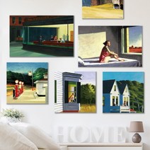 [아도라하우스] 캔버스액자 애드워드 호퍼 시리즈1 B타입 35x35cm, 선택:13. tables for ladies