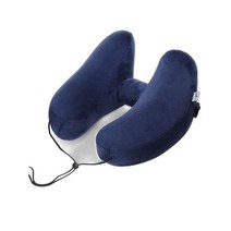 에어발받침대 발받침대 의자 휴식 여행 기차 기내 비행 다리 자동차 조수석 수면, 여행동반자H형풍선베개-다크블루