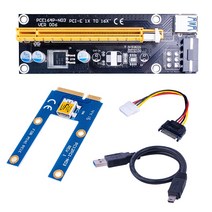 노트북 외장 그래픽카드 usb 미니 PCIe 1x PCI Express x16 라이저 카드 외부 그래픽 GDC 광부 BTC 마이닝용 e 슬롯컴퓨터 케이블 amp 커넥터, 60cm