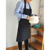 모던 앞치마 스프라이트 줄무늬 성인용앞치마, 블랙