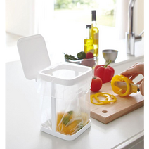 뚜껑있는 다용도 철제 사각 휴지통 비닐거치 깔끔한 휴지통, 블랙