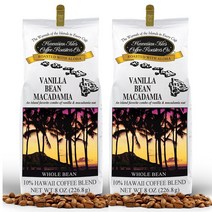 하와이안 아일스 코나 커피 바닐라 빈 마카다미아 홀빈 원두 226.8g x 2팩 하와이 Hawaiian Isles Vanilla