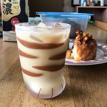 귀여운 고양이 글라스컵 머그컵 4종 디자인, 냥꼬리컵 블랙 300ml