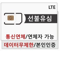 SK선불유심 선불폰 데이터무제한 유심개통 본인인증 연체자 가능, 1개, 선불유심