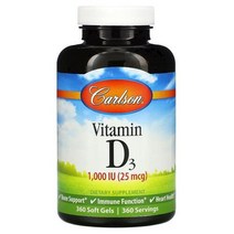 칼슨 Carlson 비타민D3 25MCG 1 000IU 소프트젤 360정, 1개