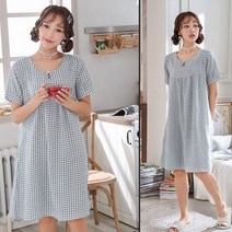 여성 데일리 이너 반팔 임부복 체크 미니 원피스 겨울가을원피스