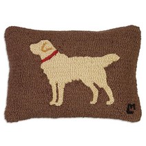 Chandler 4 Corners 아티스트 디자인 골든 리트리버 브라운 핸드 후크 울 장식 장 쿠션 35.6cm x 50.8cm14인치 20인치 소파 및 침대용 강아지 베개 관리가