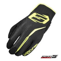 파이브 RS5 AIR 글러브 / FIVE 전자기기 손가락 터치 가능 / 메쉬 너클 보호 여름 장갑 / 오토바이 바이크 장갑, 블랙/옐로우, L