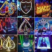 클럽 LED 아르망디 샴페인 양주 조명 홈바 진열대, 리셉터클스페이드에이스(노란빛)