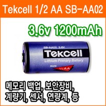 텍셀 SB-AA02 3.6V 1200mAh 1/2AA타입 51004 짹작업 리튬배터리 메모리 산업용 백업용전지 PLC 배터리