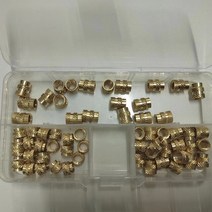 인서트너트 황동 인서트 너트 구리 황동 나사산 열 삽입 너트 인치 크기 널링 핫멜트 몰딩 사출 3D 인쇄의, 01 A 60pcs 1set