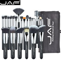 해외직구 JAF 24pcs 메이크업 브러쉬 도구 100% 비건 메이크업 아티스트 키트 브러쉬 메이크업 전문 브러쉬 세트 #, With Metal Box