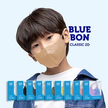 KF94 블루본 클래식 새부리형 중형 컬러 어린이 마스크 100매, 화이트